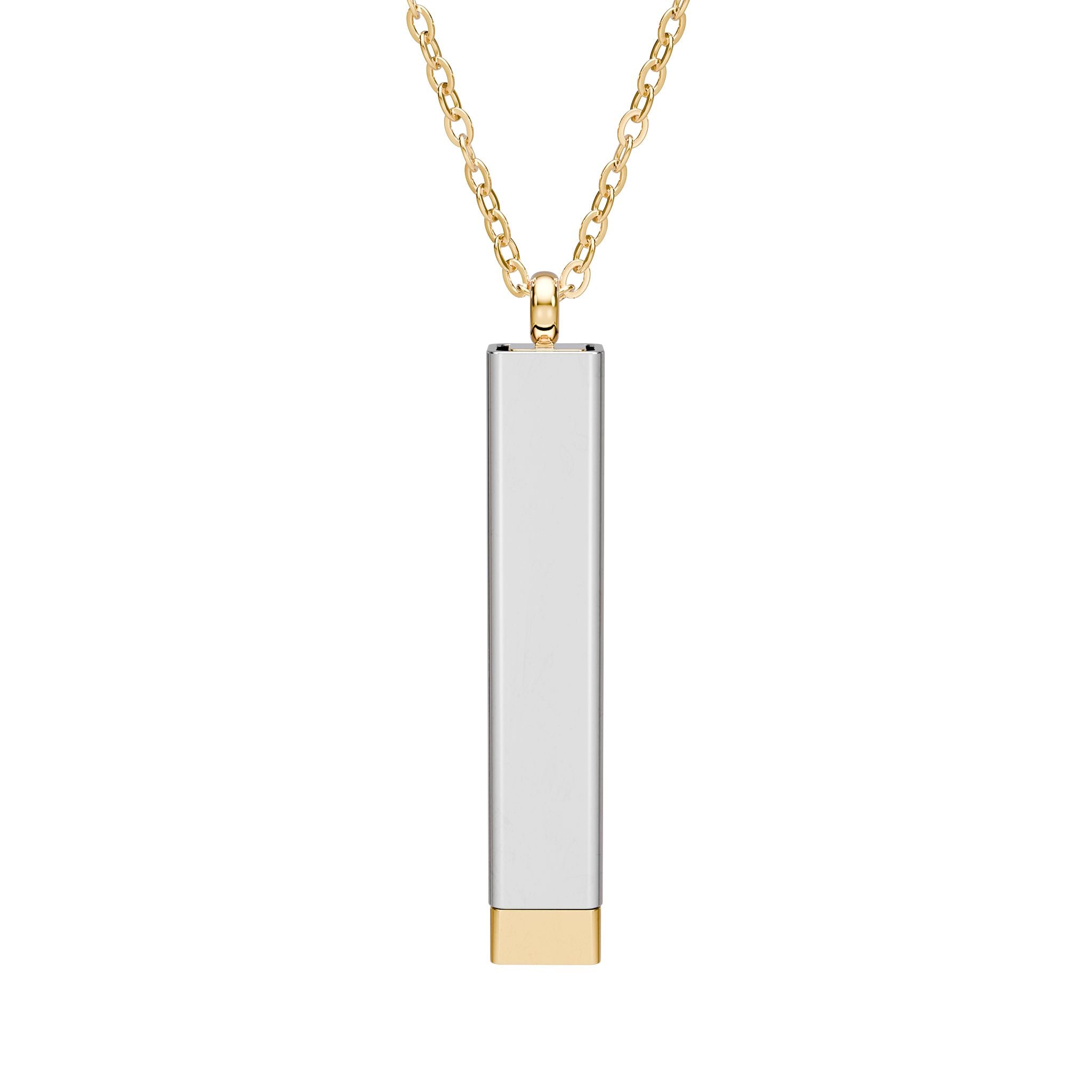 Engravable Sliding Bar Necklace — Hidden Message Stainless Steel Pendant