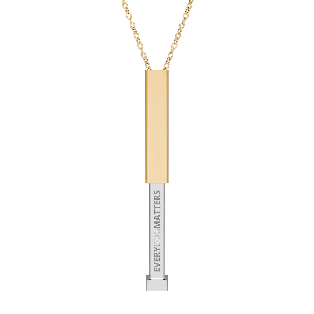 Engravable Sliding Bar Necklace — Hidden Message Stainless Steel Pendant