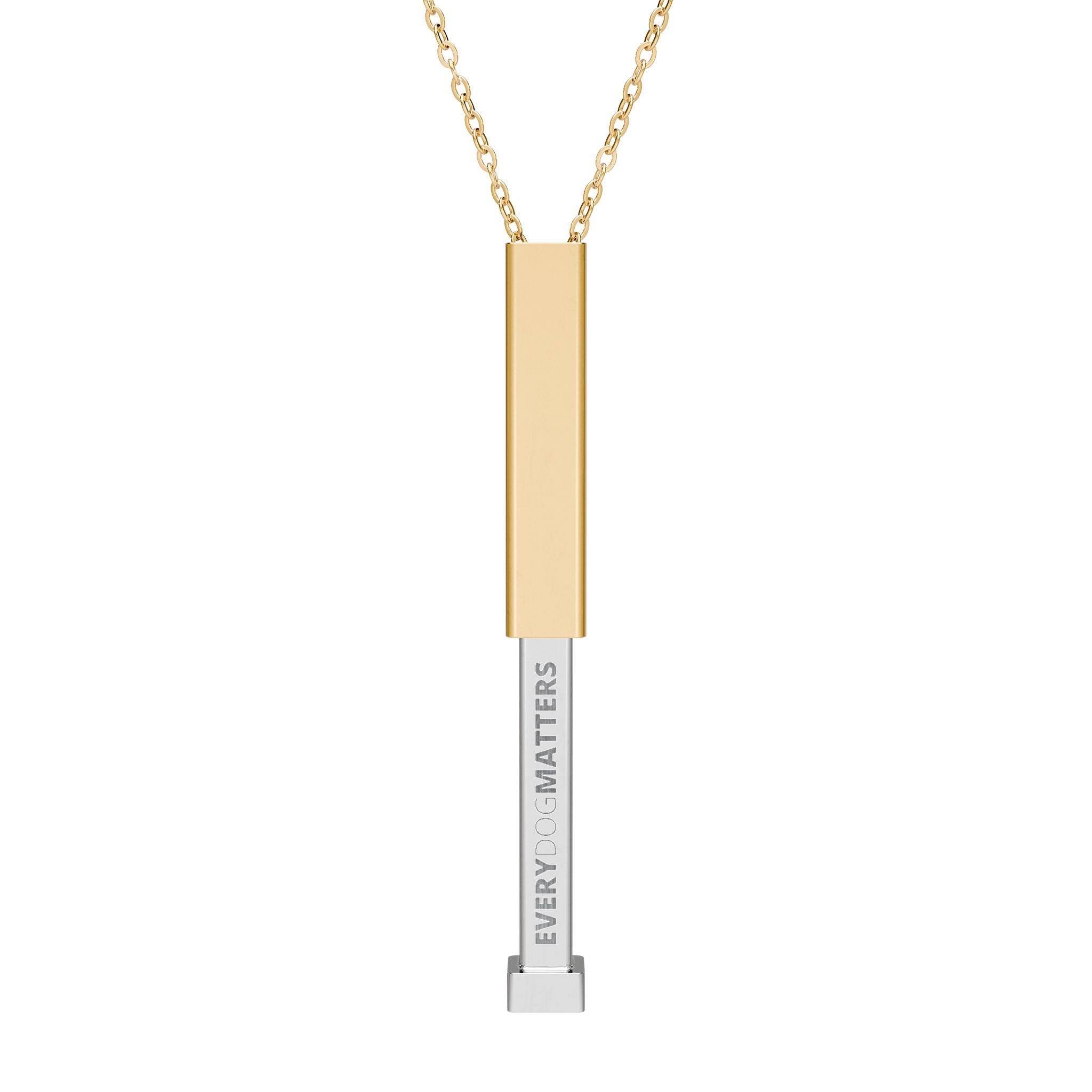 Engravable Sliding Bar Necklace — Hidden Message Stainless Steel Pendant