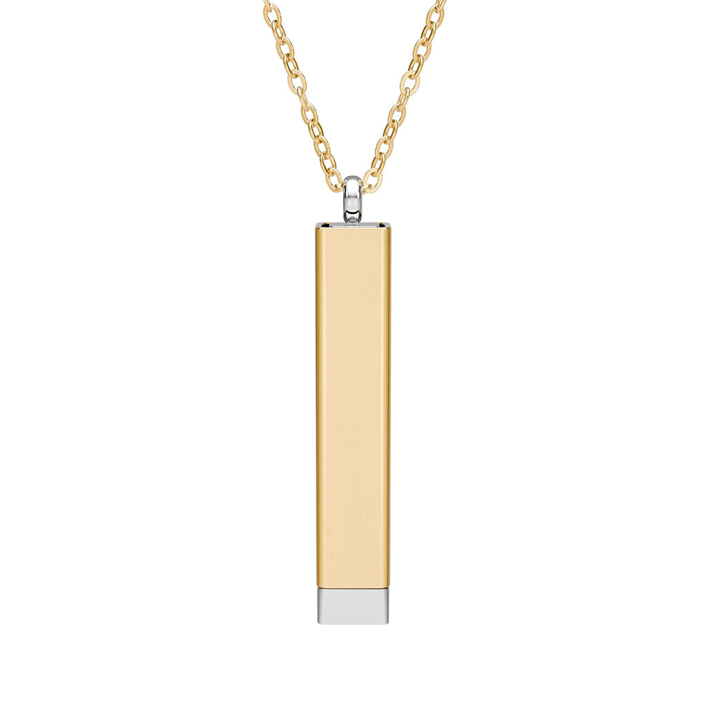 Engravable Sliding Bar Necklace — Hidden Message Stainless Steel Pendant