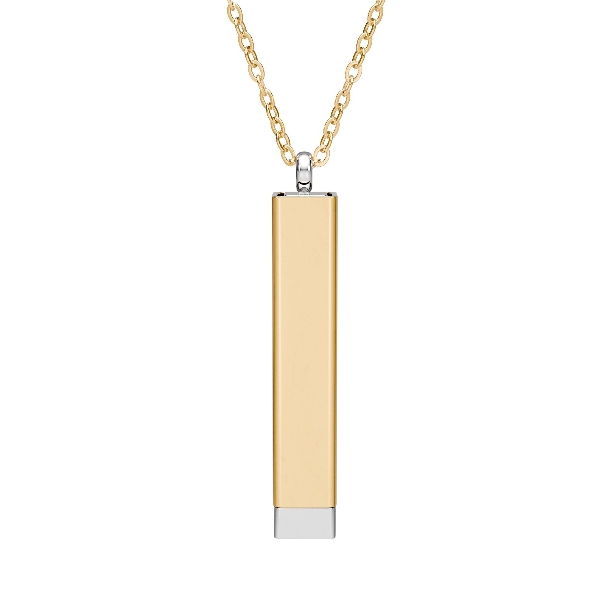 Engravable Sliding Bar Necklace — Hidden Message Stainless Steel Pendant