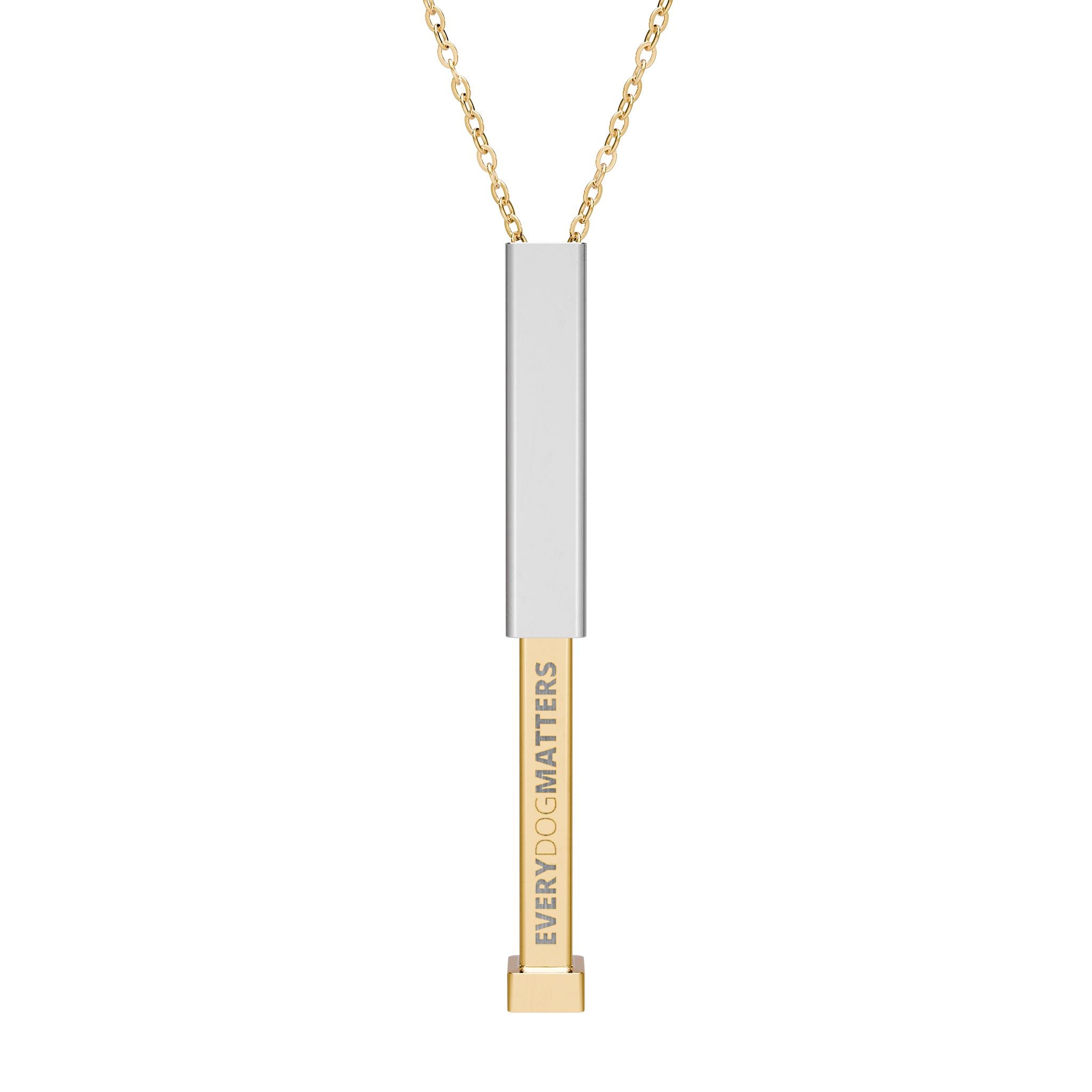 Engravable Sliding Bar Necklace — Hidden Message Stainless Steel Pendant