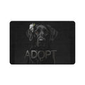 Adopt Black Lab Pet Food Mat — 12x18 Anti-Slip Feeding Mat for Dog Lovers