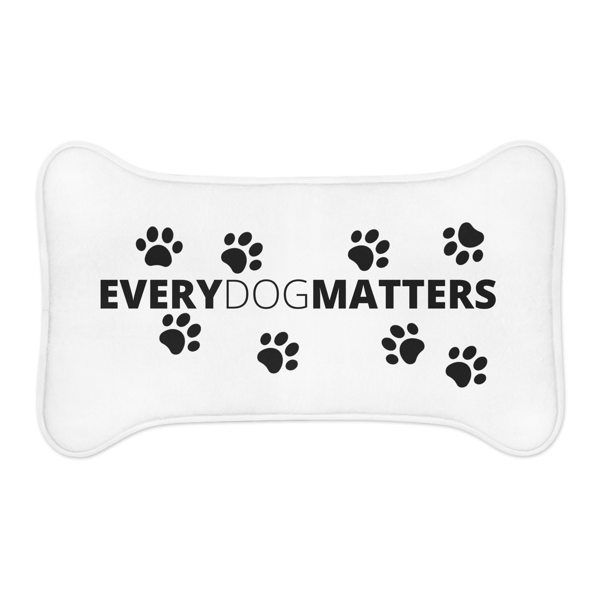 Pet Feeding Mat — "Every Dog Matters" Paw Print Bowl Placemat